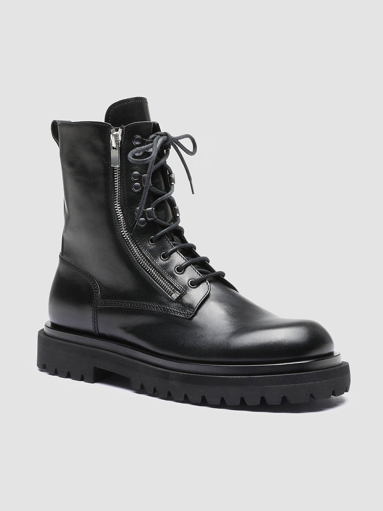 ULTIMATE 003 Nero - Black Leather Combat Boots Men Officine Creative - 3