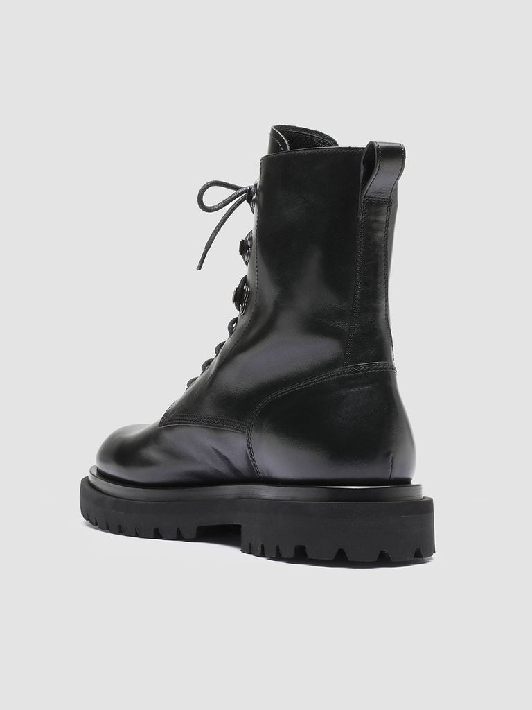 ULTIMATE 003 Nero - Black Leather Combat Boots Men Officine Creative - 4
