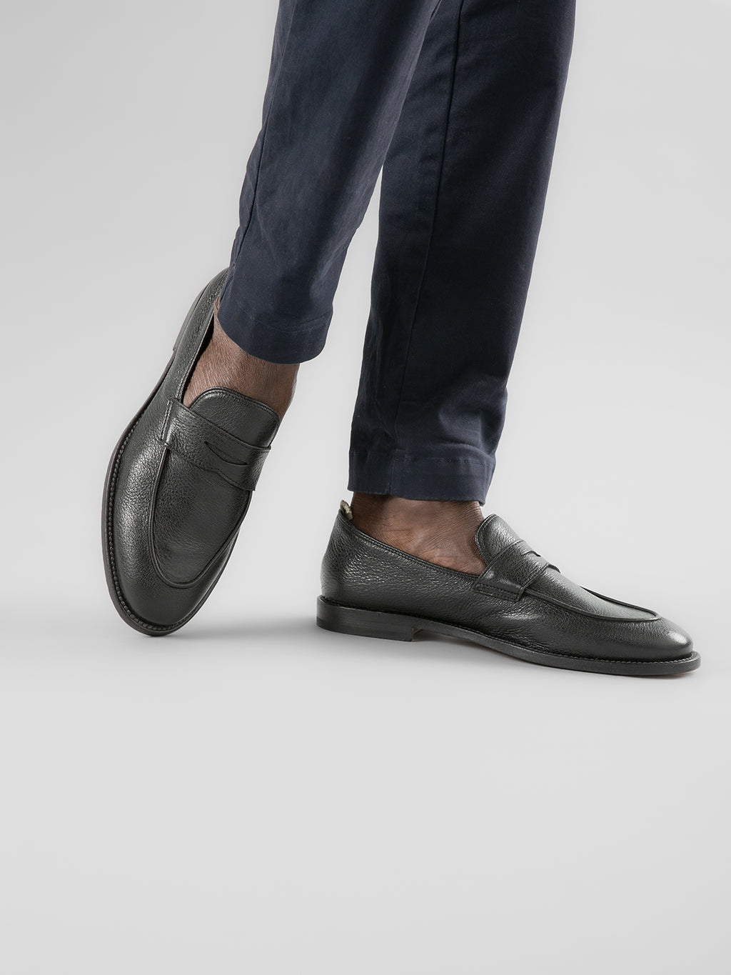 OPERA 001 Nero - Black Leather Penny Loafers Men Officine Creative - 8