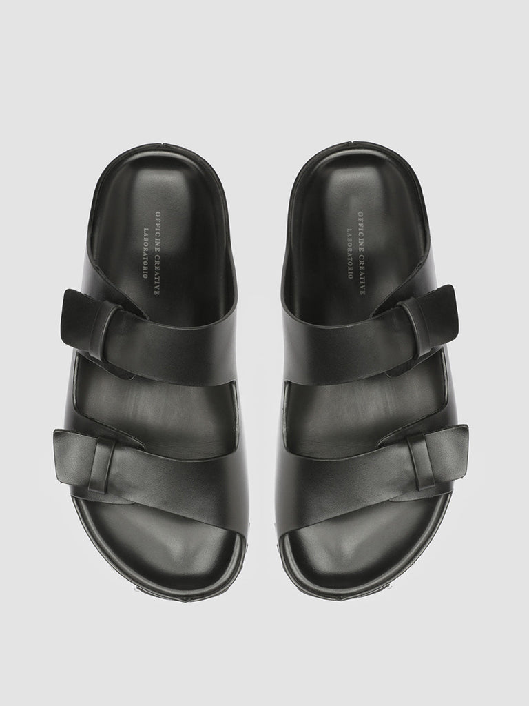 PELAGIE 003 - Black Leather Sandals
