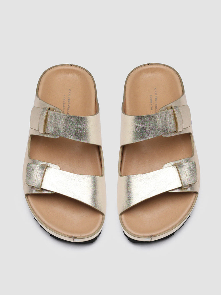 PELAGIE 003 Platino - Silver Leather Sandals