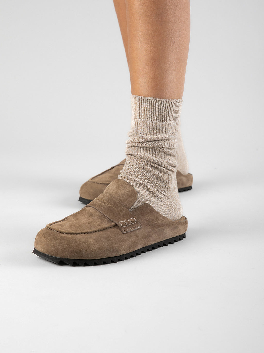 PELAGIE 009 Flint - Grey Suede Mules - 5