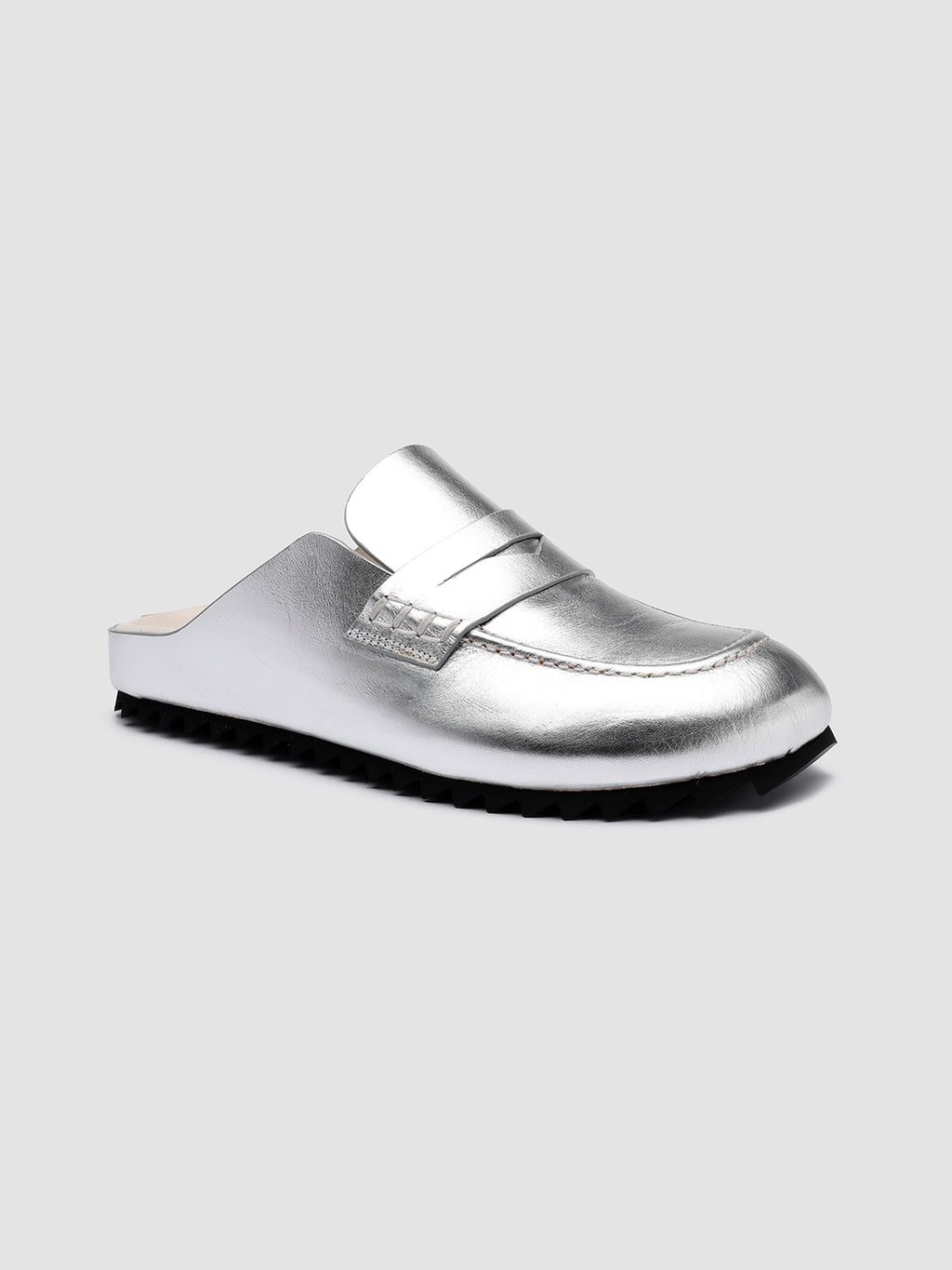 PELAGIE 009 Argento - Grey Leather Mules Women Officine Creative - 3