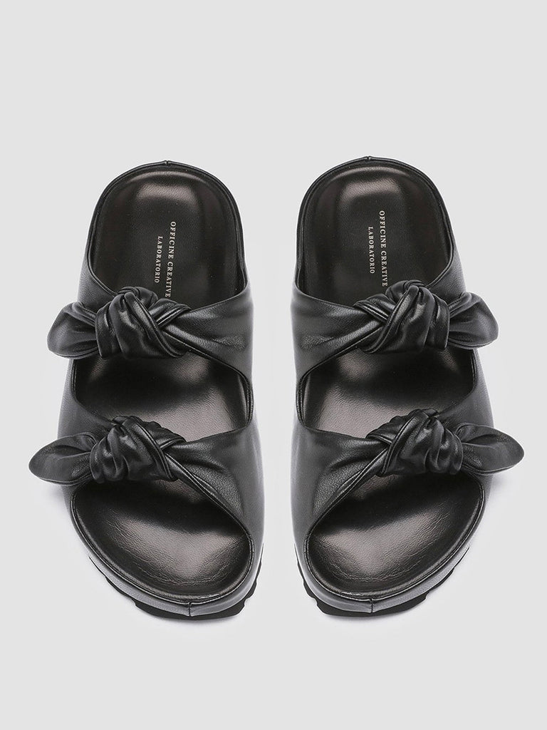 PELAGIE 010 - Black Woven Leather Sandals