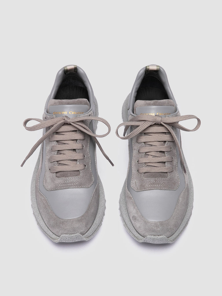 RACE RUBREX 101 - Gray Leather and Suede Low Top Sneakers