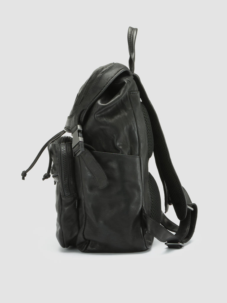 RECRUIT 001 - Black Leather Backpack Officine Creative - 5