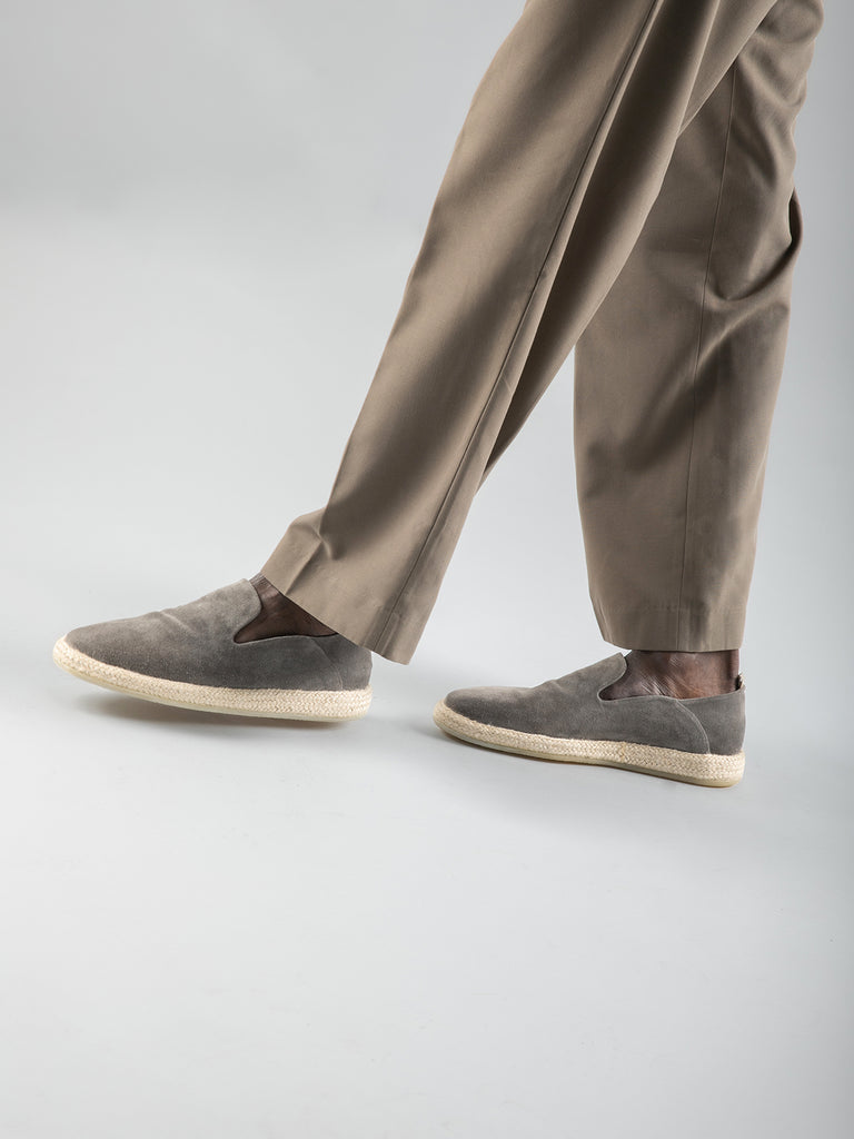 ROPED 002 Nebbia - White Suede slip ons Men Officine Creative - 6