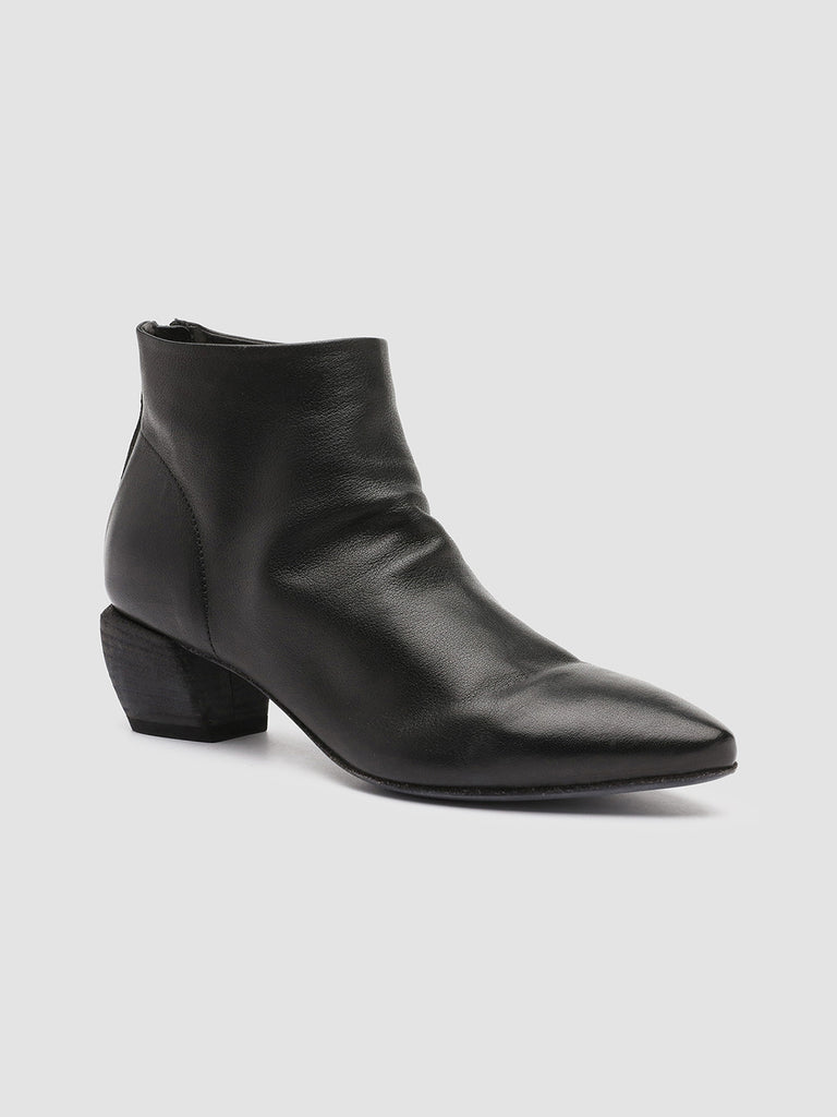 SALLY 001 Nero - Black Leather Booties Women Officine Creative - 3