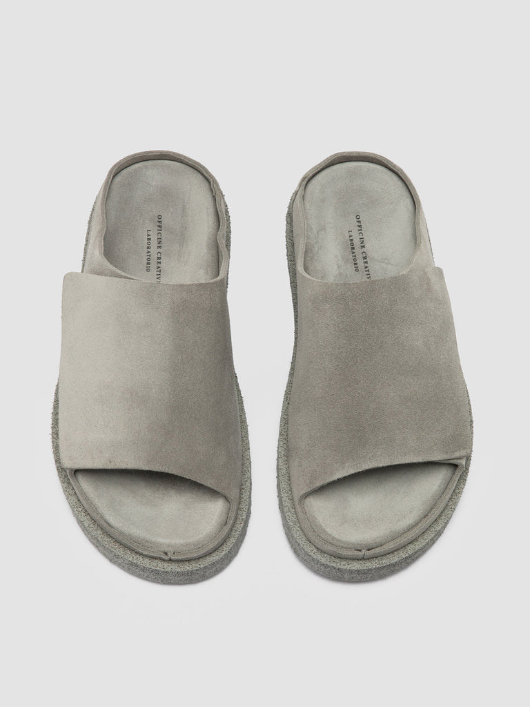 SANDS 106 Cemento - Grey Suede Slide Sandals