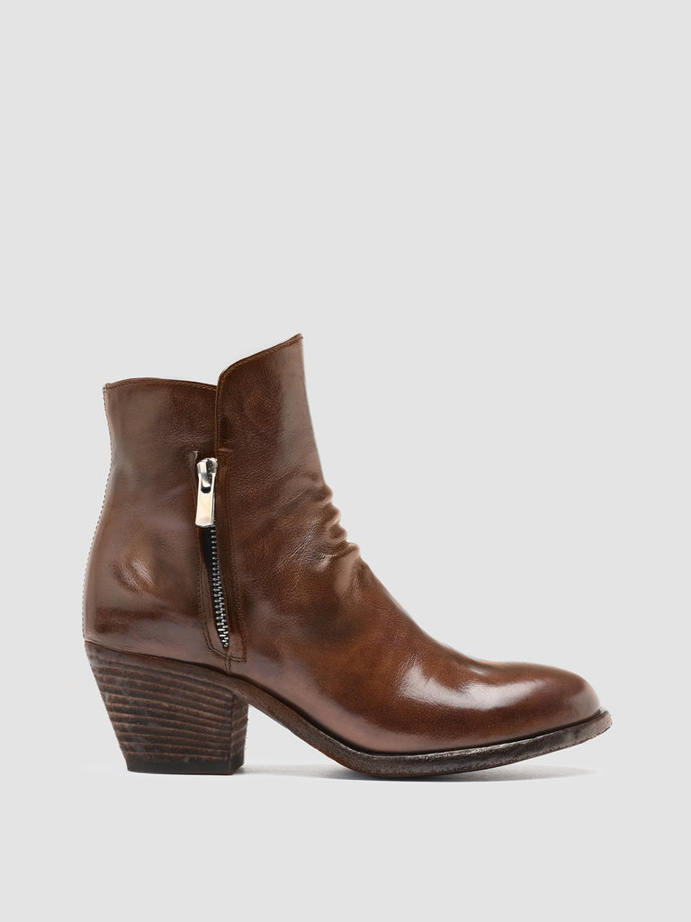 SHERRY 001 - Brown Leather Ankle Boots