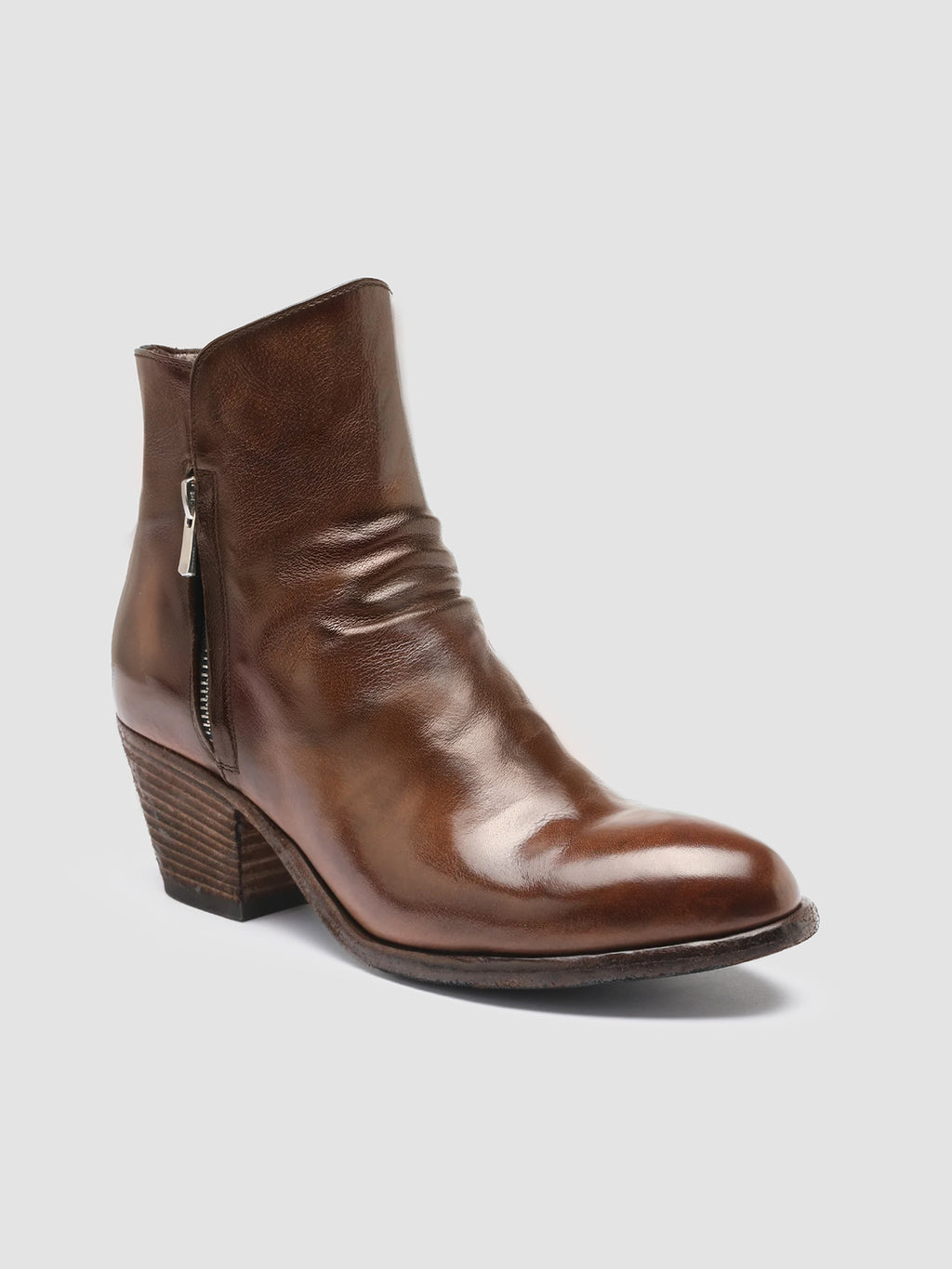 SHERRY 001 Cigar - Brown Leather Ankle Boots Women Officine Creative - 3