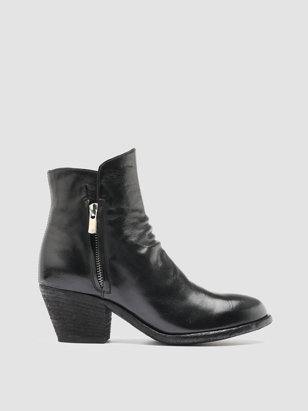 SHERRY 001 Nero - Black Leather Ankle Boots Women Officine Creative - 1