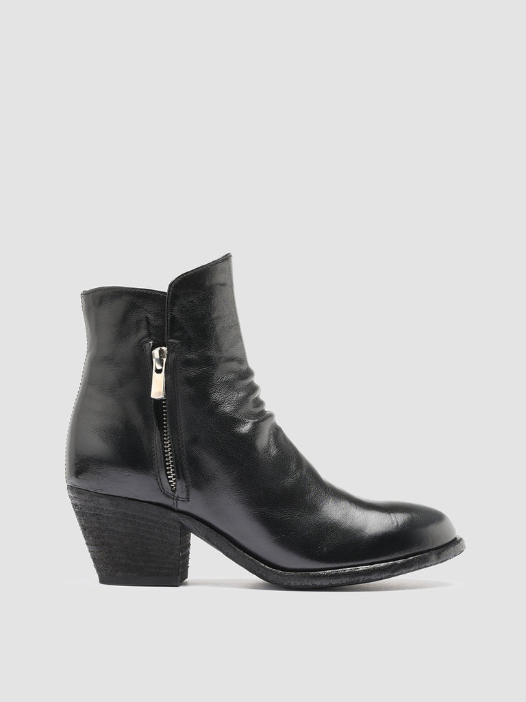 SHERRY 001 - Black Leather Ankle Boots