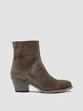 SHERRY 003 Olive - Green Leather Ankle Boots Women Officine Creative - 1