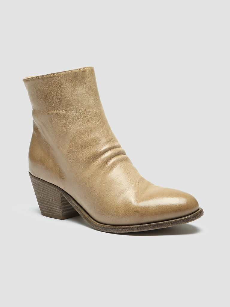 SHERRY 005 Taupe - Taupe Leather Ankle Boots Women Officine Creative - 3