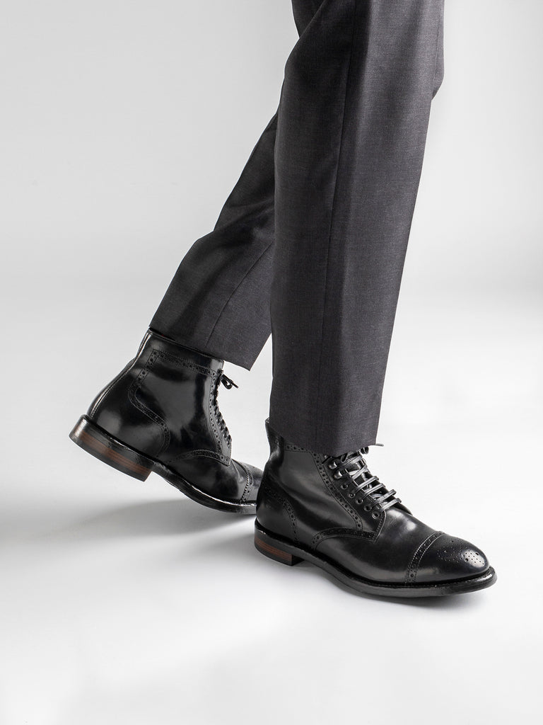 TEMPLE 004 Nero - Black Leather Ankle Boots Men Officine Creative - 6