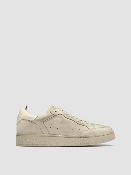 Womens Off White Nubuck Low Top Sneakers: ANSWER 107