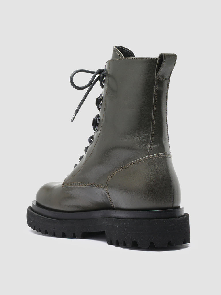 ULTIMATE 003 Bosco - Green Leather Combat Boots Men Officine Creative - 4