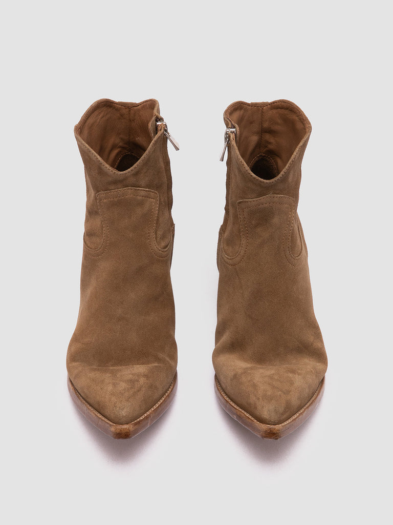 WANDA DD 103 Alce - Light Brown Suede Zip Boots