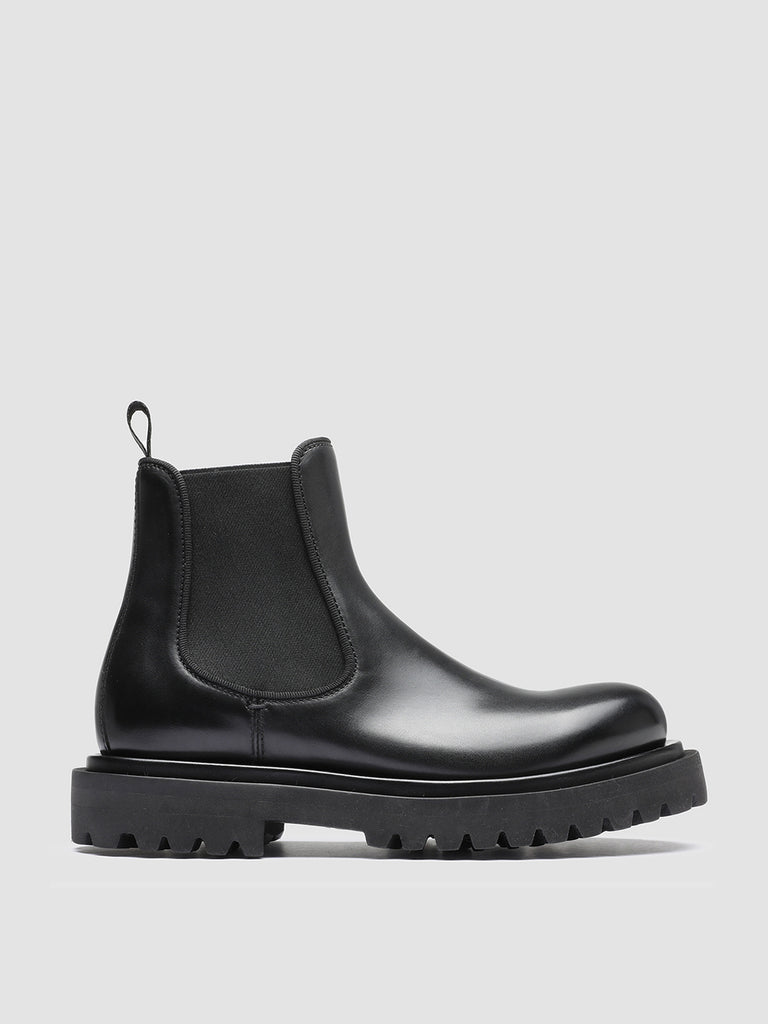 WISAL 006 - Black Leather Chelsea Booties