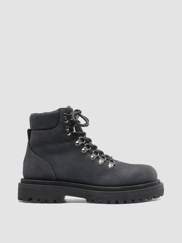 WISAL 022 Nero - Black Suede and Shearling Ankle Boots